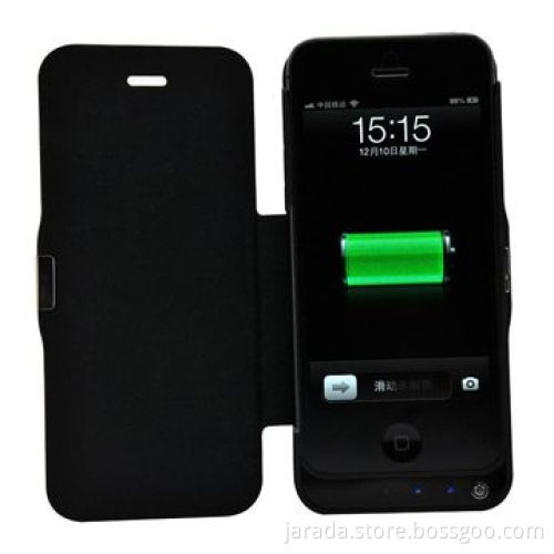 Rechargeable External Battery Case for iPhone 5, with Flip Cover and 2,000mAh Capacity